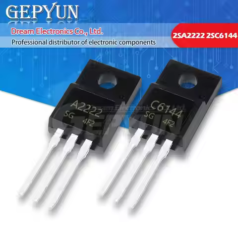20pcs 2SA2222 2SC6144 TO-220F 10pairs 10pcs A2222 + 10pcs C6144 TO-220