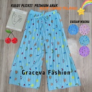 Celana Kulot Plisket Anak 3-12 Tahun / Kulot Plisket Anak Motif Bunga Sakura