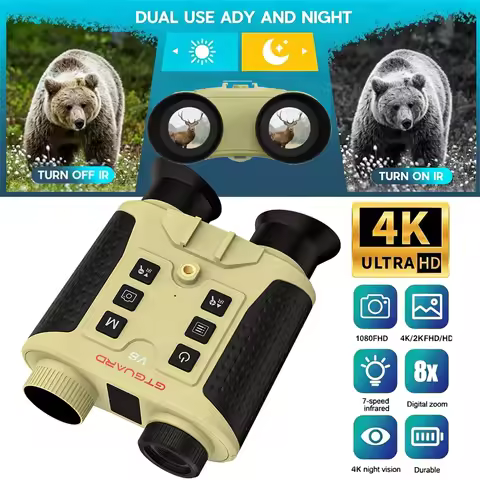 GTGUARD V6 8X Digital Zoom 4K Night Vision Binoculars Night Visions Goggles Telescope Photos&Videos&