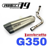 Project79 Exhaust LAMBRETTA G350 Ekzos Full System Tabung Long Muffler Stainless Steel 350G Silver G