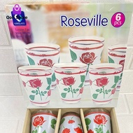 Qori Store - Kimglass roseville contains 6 pcs code TS821 / Set of 6 Glass Cups / Thick Glass Cups /