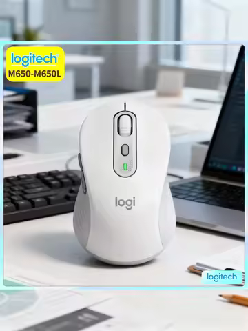 Logitech M650/M650L Wireless Mouse - 5 Custom Buttons, Dual Connectivity, 4000 DPI Tracking, Compati