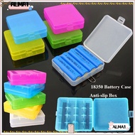 ALMA Battery , Coloful 4 AA AA 18650 Battery Box,  Plastic Anti-slip Battery Holder Storage 18350 Ba