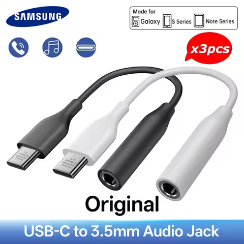 Original Samsung Galaxy S25 S24 S23 S22 Ultra Plus A56 A36 A54 Usb Type C to Aux Audio Adapter Femal