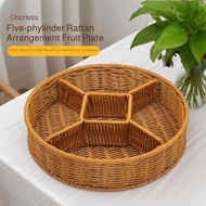 Woven imitation rattan snack compartment storage basket for Chinese New Year living room restaurant 