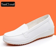 YOGO Kasut Jururawat Putih Nurse Slip Buckle Flat Shoes Nurse White Shoes