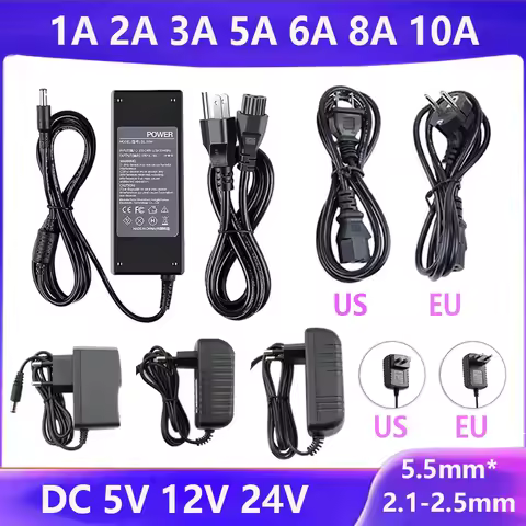 AC 220V Power Supply Adapter DC 5V 6V 8V 9V 10V 12V 13V 15V 24V Universal Charger 1A 2A 3A 5A 6A 8A 
