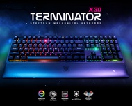 NUBWO-X 30  TERMINATOR X30 BLUE-SWITCH    Gaming Keyboard RGB คีย์บอร์ดเกมมิ่ง มาโคร ปุ่มแมคคานิคอล ตั้งไฟได้อิสระ