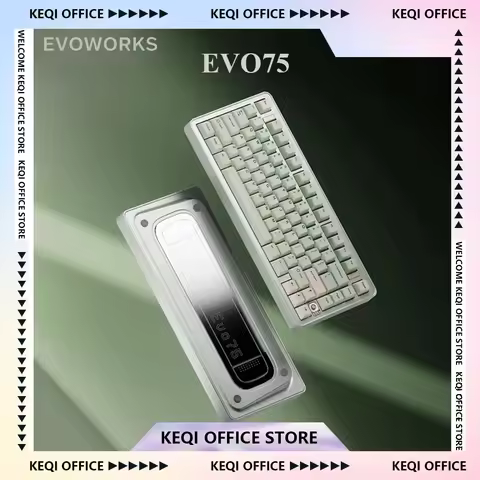 New EVOWORKS EVO75 Mechanical Keyboard Aluminum Wireless 3-mode Hot-Swap RGB QMK/VIA Custom E-sports