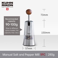 KUHN RIKON Manual Hand Crank Pepper Mill Spice Salt and Pepper Grinder Stainless Steel Anti-Rust Ceramic Grinding Core Adjustable Coarseness Kitchen Tools Swiss Design