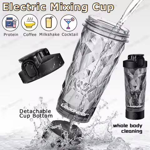 2026 Detachable Electric Mixing Cup Electric Protein Powder Shaker Cup USB Rechargeable Reusable Sui