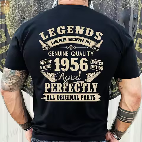 Vintage 1956 69th Birthday Men's Tees Birthday Made in 1956 Shirt of Dad Legends Were Born in 1956 P