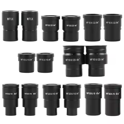 One Pair WF10X WF15X WF20X WF25X WF30X 20mm 15mm 10mm 9mm WF10X/20 High Eye-point Eyepiece For Stere