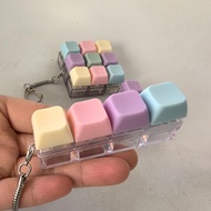 Macaron Color Keyboard Button Keychain with LED Light DIY Fidget Button Fidget Keychain Stress Relie