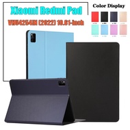 For Xiaomi Redmi Pad (2022) 10.61" VHU4254IN 5G Tablet Flip Casing Protective Case Fashion Simple Solid Color Voltage Stretch Leather Stand Cover