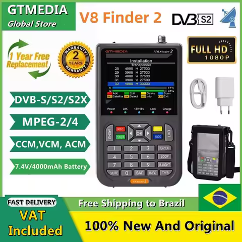 GTMEDIA V8 Finder 2 Satellite Finder Meter DVB-S/S2/S2X 3.5"LCD Display 1080P,18W Type-C Port Satfin