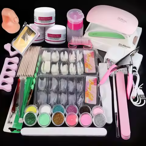Nail Acrylic Powder and Liquid Monomer Nails Art Decoration For Manicure Set Kit Crystal Nail Glitte