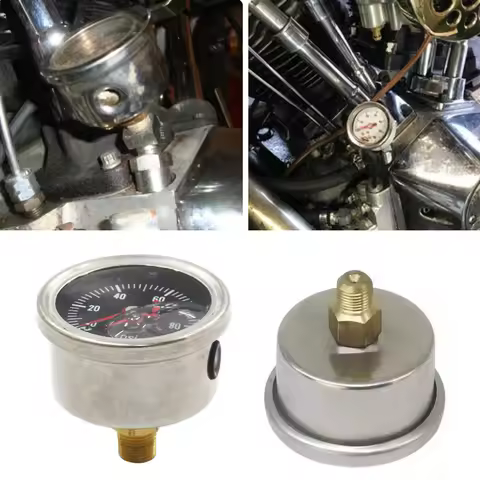 Manual Inline Fuel Pressure Regulator Gauge Liquid Filled 0-100psi Oil Press Gauge Universal For Har