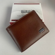 HORSE กระเป๋าสตางค์ กระเป๋าสตางค์ผู้ชาย หนังแท้ 100 % กระเป๋าตัง กระเป๋าเงิน ทรงสั้น