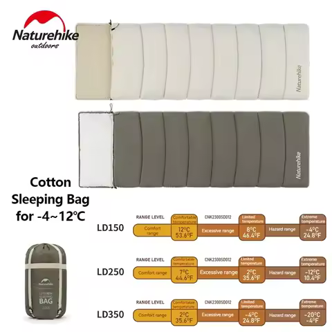 Naturehike Ultralight Sleeping Bag Autumn Spring Summer Envelope Hooded Sleeping Bag for Camping Tou