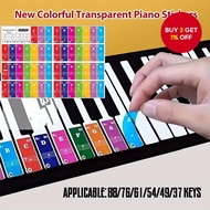 Removable Piano Keyboard Stickers for 88/76/61/54/49/37 Keys, Perfect for Beginners Learning Notes S