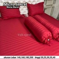 KATUN MERAH Pillow Frame Micro Dacron Red MAROON, Corner Bed Sheet Already Has A ANTI-Slide Rubber And A Bolster Cover Strap From Fabric, QUEEN King SIZE And JUMBO King SIZE Cotton