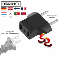 us 2 pin plug converter black flat 2 pin to round 2 pin - wirasz