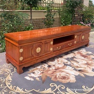 Chinese TV Console Living Room Solid Wood TV Cabinet Coffee Table Set Log Media Console Carved Sofa 