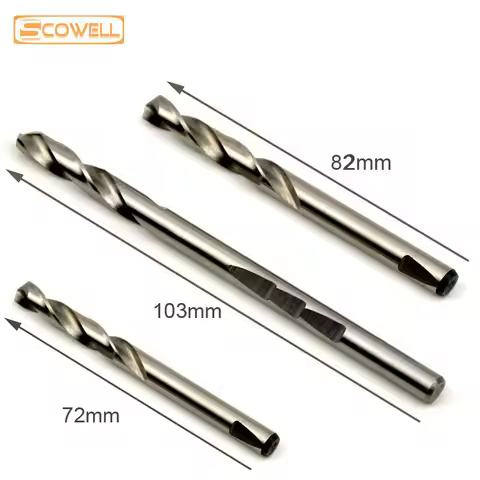 10 Pack Milled Shank HSS 4341 Pilot Drill Bit For Arbor Hole Saw Chuck 6.35*103mm / 6.35*72mm Center