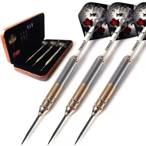 CUESOUL 21/23/25 Grams Deluxe Brass Steel Tip Darts Set Dragon Series