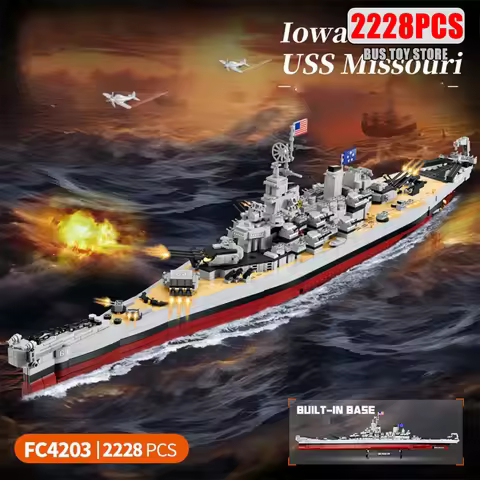 Missouri Battleship Crusier Model uilding Blocks Bismarck Cruiser Boat Bricks Military Battleship Se