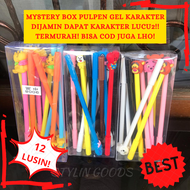 TERMURAH BISA COD 12 LUSIN 1 GROSS PEN GEL KARAKTER LUSINAN PULPEN PENA GEL LUCU MURAH PAKET PULPEN