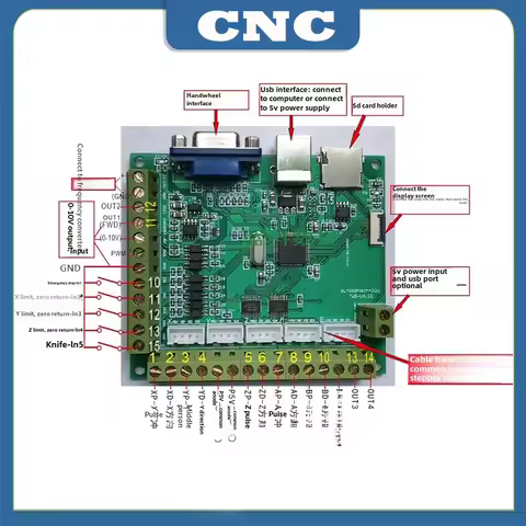 CNC 5axis V410 200Khz offline control system engraving machine motion control card MACH3 USB interfa
