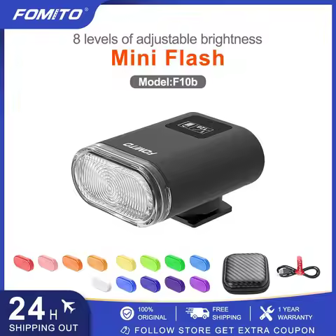 FOMITO F10 F12 Mini Flash Light with 8 Levels Flash Power 5600K for FUji Canon Nikon Sony Olympus Li