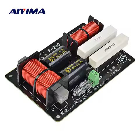 AIYIMA 1PC 650W 2 Ways Crossover Audio Board Tweeter Bass Speaker Frequency Divider For 5-8Ohm DIY S