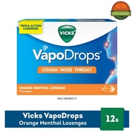 VICKS VapoDrops Lozenges - Orange Menthol (12's)