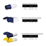 (16Amp / 32Amp) Industrial Waterproof Blue CEE 3 Pin Plug Socket