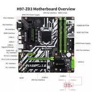 Huananzhi H97-Zd3 Motherboard For Intel H97 Z97 Lga 1150 Non-Ecc/Reg Ddr3 1600Mhz 32Gb M.2 Nvme Ngff