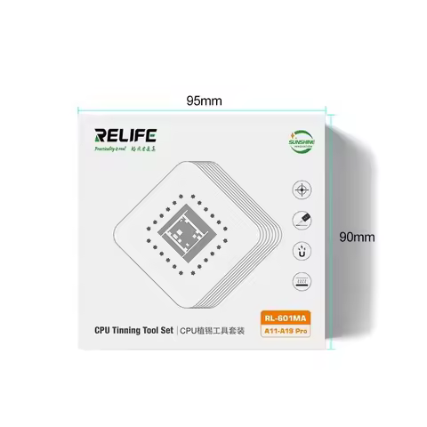 RELIFE RL-601MA A11-19 Pro CPU Chip BGA Stencil For iPhone 8~17 Pro Max Motherboard Repair Tin Templ