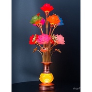 Changming Lamp Buddha Hall Yellow Light Lotus Lamp Headlight Plug-In Power Supply Lamp led Colorful 