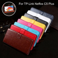 For TP-Link Neffos C5 Plus Classic Magnetic Wallet Flip Leather Cover Skin Case