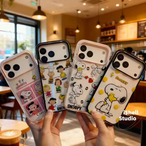 Cartoon Cute Snoopy Peanuts Polka Dots Phone Case For iPhone 13 14 15 16 17 Pro Max Funny Snoopy che