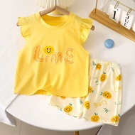 Lime Lemon Yellow Girls' Daily Outfit Set