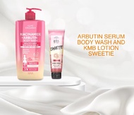 Luxe Organix Arbutin Serum Body Wash and KMB Lotion Sweetie