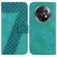 全城熱賣 - 適用於Realme 13+ 國外版 七字形壓花手機皮套（綠色）
