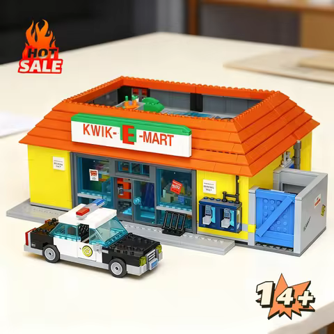 2179pcs Virginia Kwik-E-Mart Store Convenience Supermarket 71016 Building Block Puzzle Model Toys Fo