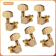 [uguuiya] Metal 3L3R Tuning Pegs Button Key Tuner for Acoustic Folk Guitar Replacement handle 3R3L