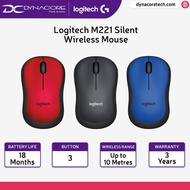 Logitech M221 Silent mini Wireless Mouse, Charcoal / Blue / Red