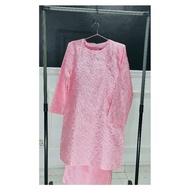 Baju Kurung Moden Songket Brocade Baby Pink Sweet Pink Candy Pink S - XXL LIMITED EDITION