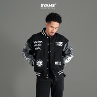 Shams Wear Jacket Varsity Ignition Black Embroidery Jacket